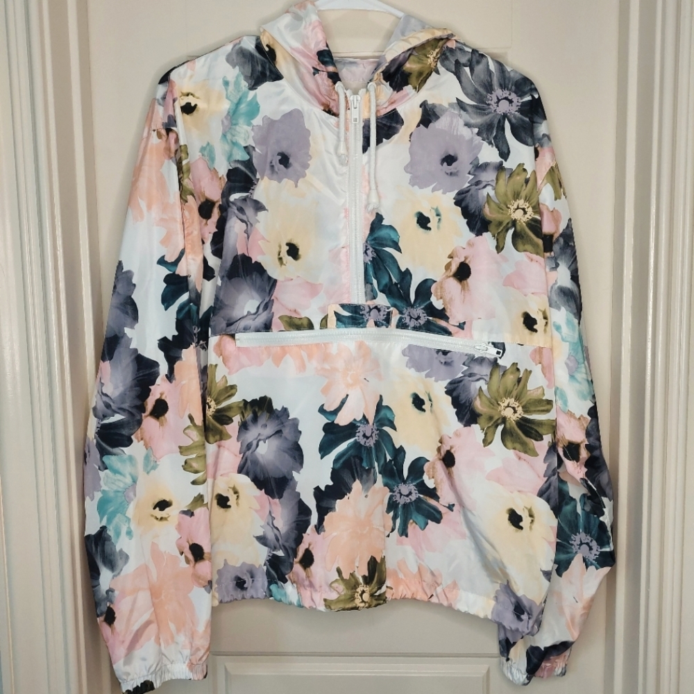 Thread and Supply Floral Print Anorak Windbreaker Jacket Tyrell Medium